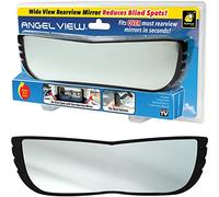 Angel View New Improved Wide-Angle Rearview Mirror AS-SEEN-ON-TV Reduce Blind Spots, Installs in Seconds, Fits Most Cars, SUVs & Trucks