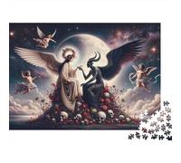 Angel Vs Demon Celestial Battle Jigsaw Puzzles Puzzles for Adults Kids. 1000 Piece Impossible Challenge Toy Educational Games Home Decoration for Adults& Kids Age 14 Years Up 38x26cm/1000pcs