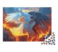 Angel Vs Demon Clash 1000 Piece Mental Stimulation Puzzle for Adults Fire Ice Premium Thick Sturdy Challenging Stress Relief 52x38cm/1000pcs