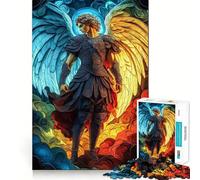 Angel Warrior Artwork Adult Jigsaw1000 Pieces Memory Skill Fun Stable Fit No Shifting Parts Compact Fun for Family Game Time (38x26cm)