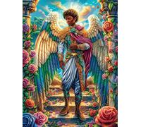 Angel Warrior in Flower Garden 300 Piece Complete DIY Jigsaw Puzzle Mitos Fantástico Cuento De Hadas Collectors Mind Relaxation Educational Decorative Puzzle Gifts for Adults Wooden Cardboard 300 PC