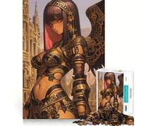 Angel Warrior in Golden Armor Anime Girl Gaming 1000 Piece Jigsaws for Adults Mind Train Fun Precision Cut Smooth Edges Absorbing Activity for Quiet Nights (38x26cm)