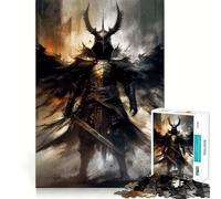 Angel Warrior Jigsaw Puzzle 1000 Piece Focus Boost Fun Advanced Laser Cutting Tech Travel-friendly Brain Game Gift (38x26cm)