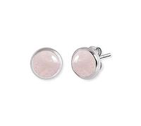 Angel Whisperer Healing Crystal Earrings | 925 Sterling Silver • Rose Quartz Powerstone Pendant • Ø 10mm