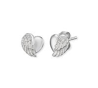 Angel Whisperer Heartwing Stud Earrings | 925 Sterling Silver • Symbol of Love & Protection • Ø 9mm