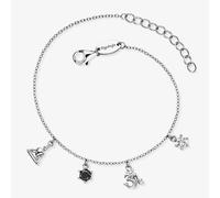 Angel Whisperer Silver & Black Cubic Zirconia Multi Charm Bracelet ERB-YIYA-ZI