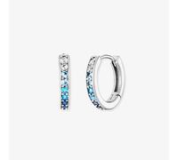 Angel Whisperer Silver & Blue Cubic Zirconia Ocean Hoop Earrings ERE-OCEAN-ZIM-CR-13
