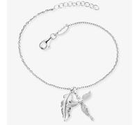 Angel Whisperer Silver Feather & Angel Bracelet ERB-FEDER-ANGEL-ZI