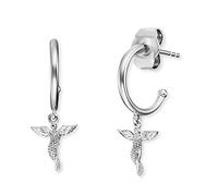 Angel Whisperer Silver Guardian Angel Hoop Earrings ERE-LILANGEL-CR