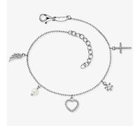 Angel Whisperer Silver Multi Charm Necklace ERB-FLH-PE-ZI