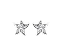 Angel Whisperer Star Stud Earrings | 925 Sterling Silver • White Zirconia • Rhodium Plated • Ø 7.5mm