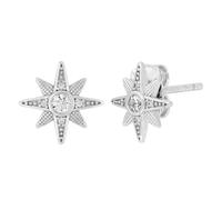 Angel Whisperer Sterling Silver CZ New Star Stud Earrings