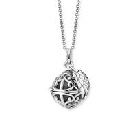 Angel Whisperer Sterling Silver Grey Chime Wing Pendant Necklace
