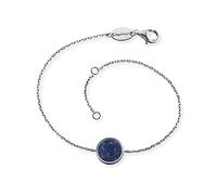 Angel Whisperer Women's bracelet made of sterling silver and power stone, lobster clasp, adjustable in two lengths, nickel-free, 1 Stein, Sterling Silver, Lapis Lazuli