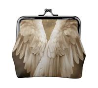 Angel Wing Angel Wing Printed Leather Kiss-Lock Wallet for Women - Compact and Secure Coin Purse