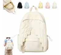Angel Wing Backpacks, Spacious Angel Wings Backpack with Zipper | Cute Y2K Fashion Travel Knapsack, Nylon Daypack for Daily Outdoor Travel Shopping Street Style and Students(White)