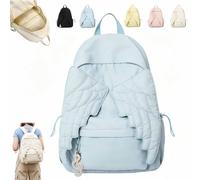 Angel Wing Backpacks, Spacious Angel Wings Backpack with Zipper | Cute Y2K Fashion Travel Knapsack, Nylon Daypack for Daily Outdoor Travel Shopping Street Style and Students(Blue)