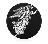 Angel Wing Black Glass Cutting Board Scratch Resistant Round Chopping Board for Kitchen 20 cm