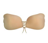 Angel Wing Bra - Drawstring Cleavage Boosting Stick on Bra, Nude B Cup