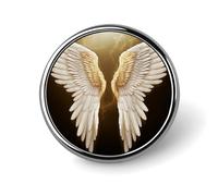 Angel Wing Button Pins - Personalized Round Badges for Women Men Custom Photo Buttons for Backpack Cloth Decoration Souvenir Gifts, Metal Badge Brooch Party Costume Accessory