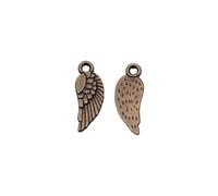 Angel Wing Charms For Wind Chime Pendants, 16x6.3mm, Antique Bronze Color, 40 Pieces
