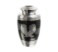 Angel Wing Cremation Urn for Adult Ashes - Durable Aluminium Funeral Container - Memorial Vessel with Engraving Holds Human Remains up to 90kg or 14 Stone (Black)