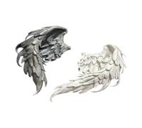 Angel Wing Ear Studs with Contrasting Colors Perfect for Casual or Formal Outfits Allergy Resistant Jewelry Creative and Devil Wing Earrings Stylish Black White Dangle Studs