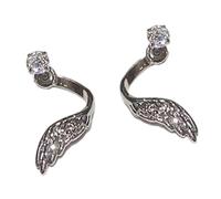 Angel Wing Ear Studs With Sparkling Crystal Detail Handmade Rhinestones Piercing Earrings For Fashion Jewelry Lovers Sparkling Diamonds Earrings For Women