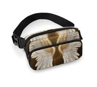 Angel Wing Fanny Pack for Women, Personalized Waist Bag with Multi-Pockets for Men, Belt Bag for Travel, Crossbody Bags with Zipper, Adjustable Bum Bags for Running