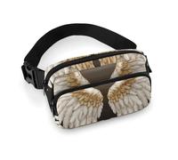 Angel Wing Fanny Pack for Women, Personalized Waist Bag with Multi-Pockets for Men, Belt Bag for Travel, Crossbody Bags with Zipper, Adjustable Bum Bags for Running