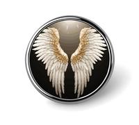 Angel Wing Lapel Pin Cute Metal Brooch Pin Fashionable Round Badge for Shirts, Hats, Jackets Unique Fashion Accessories Gift for Men & Women