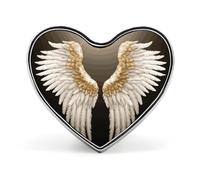 Angel Wing Lapel Pin Elegant Heart Shape Brooch Badge Funny Personalized Pinback Button Badge Fashion Cute Heart Brooch Pins for Bag Jacket Clothes Accessories