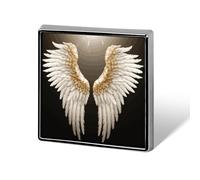 Angel Wing Lapel Pin Square Metal Brooch Pin with Secure Pin Back Fashion Button Badge for Clothing, Hats, Bags Decoration