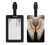 Angel Wing Luggage Tags for Suitcases Personalized Luggage Tags Business Card Holder Travel ID Bag Tag with Address Card Quick Spot Baggage Identifier for Carry On