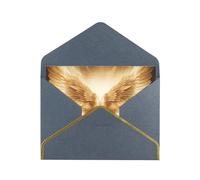 Angel Wing Luxury Pearl Paper Greeting Card With Gold Border, Blank Inside, With Envelope - Birthday, Wedding, Christmas, Valentine