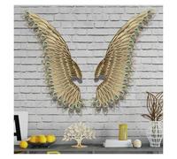Angel Wing Metal Wall Decor, 3D Retro Wings Wall Decor, Set of Two for Bedrooms and Living Rooms(125X42cm)