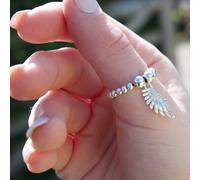 Angel Wing on Silver Ball Bead Ring