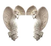 Angel Wing Ornament 2Pcs 6.3x4.3x1.8 inch Resin Flying Door Frame Decor Easy Install Wall Decor for Indoor Outdoor Door Wall - Angel Wing