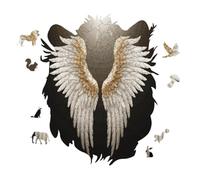 Angel Wing Personalized Jigsaw Puzzles, 141 Pcs Wooden Jigsaw Puzzle Tiger Head Shape Puzzle Gift
