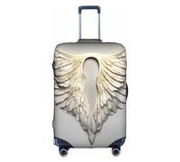 Angel Wing Print Luggage Cover Suitcase Protector Travel Suitcase Cover for Kid and Adult Fits 18-32 Inch, Medium, White