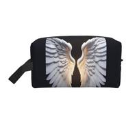 Angel Wing Print Portable Travel Toiletry Storage Bag Large Capacity 600D Polyester Cosmetic Storage Bag