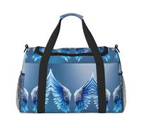 Angel Wing print Weekender Overnight Carry On Bag Gym Luggage Bag Duffel Bag for Travel Women, Black, One Size