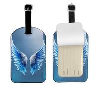 Angel Wing Printed Leather Luggage Tag, Durable Baggage Identifier, Soft PU ID Label, for Business Travel