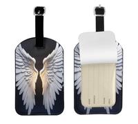 Angel Wing Printed Leather Luggage Tag, Durable Baggage Identifier, Soft PU ID Label, for Business Travel