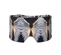 Angel Wing Printed Sleeping Blindfold, Padded Ear Warmer Mask, Adjustable Head Wrap, for Deep Relaxation