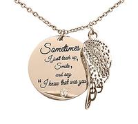 Angel Wing Silver Necklaces for Women Silver Plated Guardian Angel Wing Pendant Necklace Dainty Sometimes, I Just Look up, Smile, and Say “I Know That Was You” Necklace Pendants UK Sales (Rose Gold)