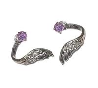 Angel Wing Twisted Rhinestones Studs Earrings Crystal Embellished Ear Bone Nails Alloy Jewelry for Sensitive Earrings with Diamonds