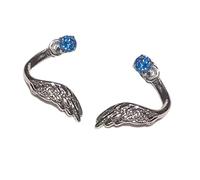 Angel Wing Twisted Rhinestones Studs Earrings Crystal Embellished Ear Bone Nails Alloy Jewelry for Sensitive Earrings with Diamonds