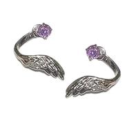 Angel Wing Twisted Rhinestones Studs Earrings Crystal Embellished Wing Ear Bone Nails Alloy Jewelry for Sensitive Skin Earrings for Special Occasions