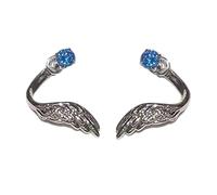 Angel Wing Twisted Rhinestones Studs Earrings Crystal Embellished Wing Ear Bone Nails Alloy Jewelry for Sensitive Skin Earrings for Special Occasions